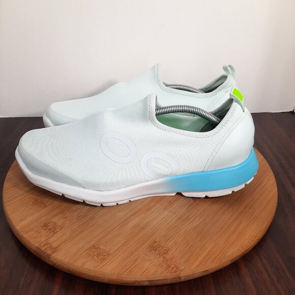 OOfos OOmg Sport Womens 11 Shoes Aqua Fade Mint Recovery Gym Workout Sneakers - Picture 3 of 10